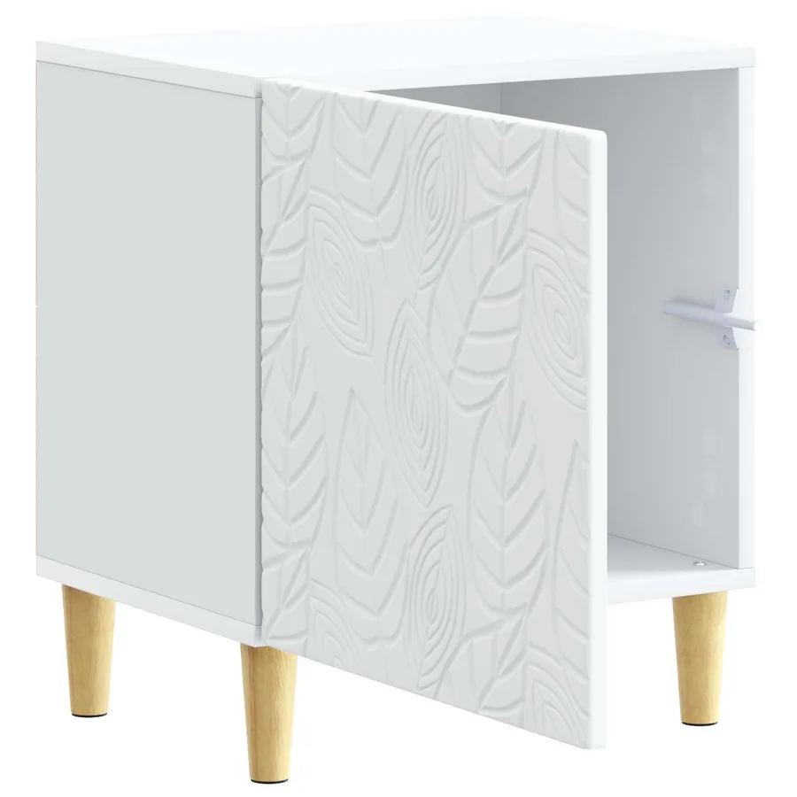 Table de chevet 2 pcs Blanc 43 x 34,5 x 50 cm Bois d'ingénierie - 5
