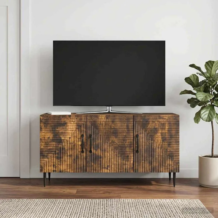 Meuble TV Chêne fumé 99 x 34,5 x 50 cm Bois d'ingénierie
