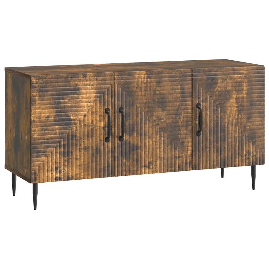 Meuble TV Chêne fumé 99 x 34,5 x 50 cm Bois d'ingénierie - 2