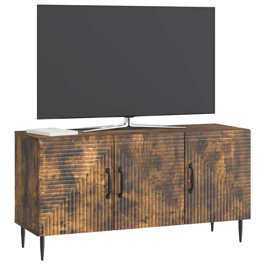 Meuble TV Chêne fumé 99 x 34,5 x 50 cm Bois d'ingénierie - 3