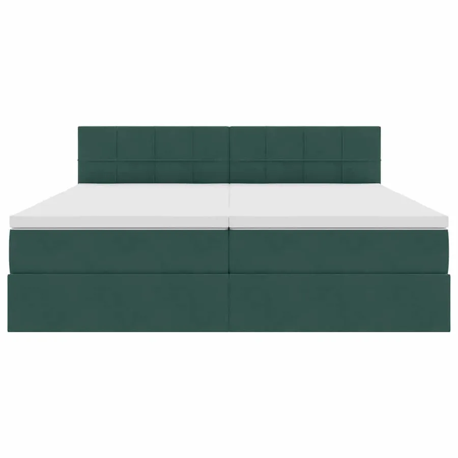 Lit de Rangement avec matelas Vert foncé 90 x 200 cm - 8