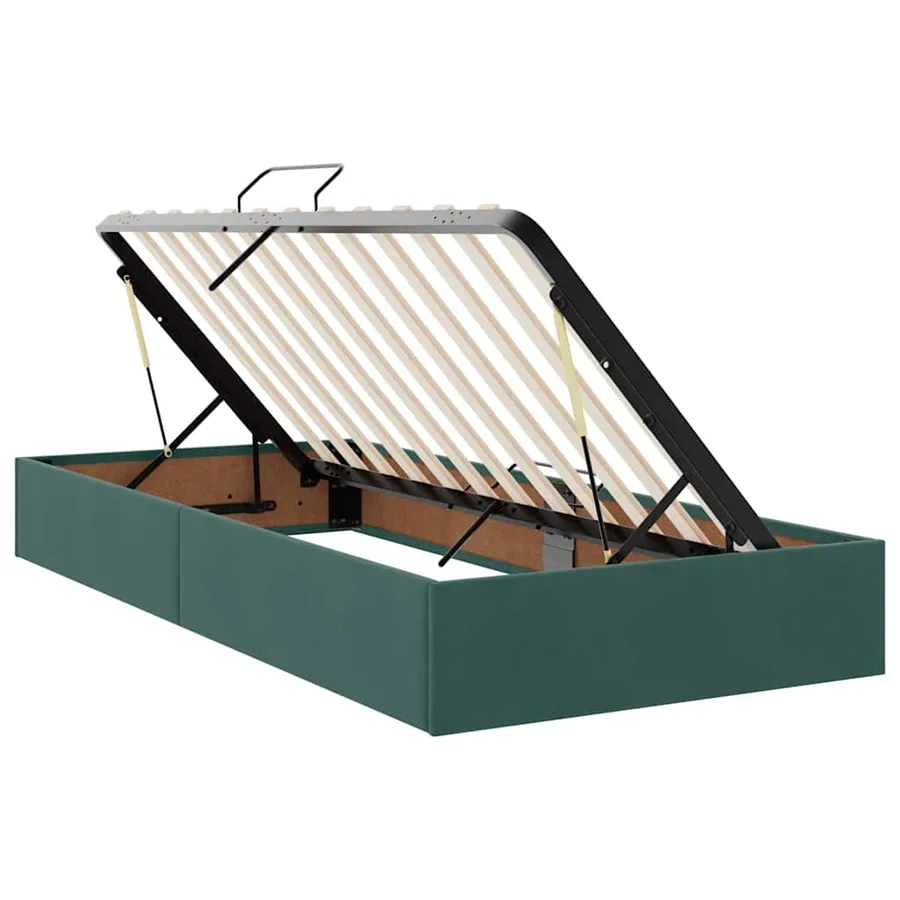 Lit de rangement LED avec matelas Vert foncé 90 x 200 cm - 5