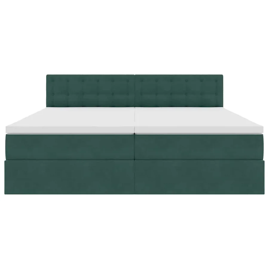Lit de rangement LED avec matelas Vert foncé 180 x 200 cm - 11
