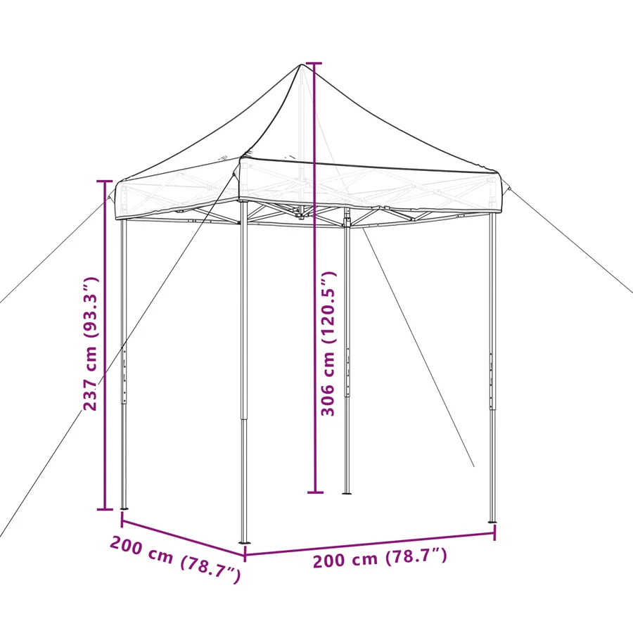 Tente de fête Marron 200 x 200 x 306 cm Tissu Oxford - 11