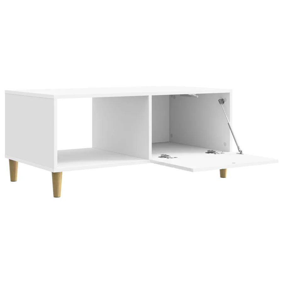 Table basse Blanc brillant 90 x 50 x 40 cm Bois d'ingénierie - 3