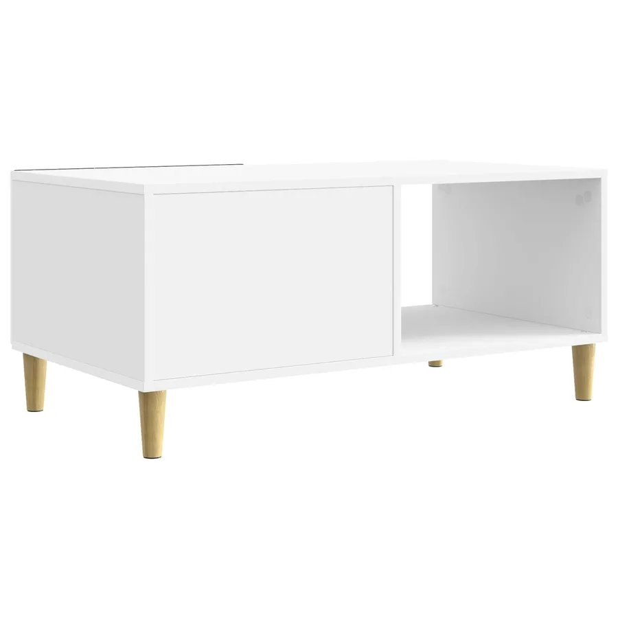 Table basse Blanc brillant 90 x 50 x 40 cm Bois d'ingénierie - 6