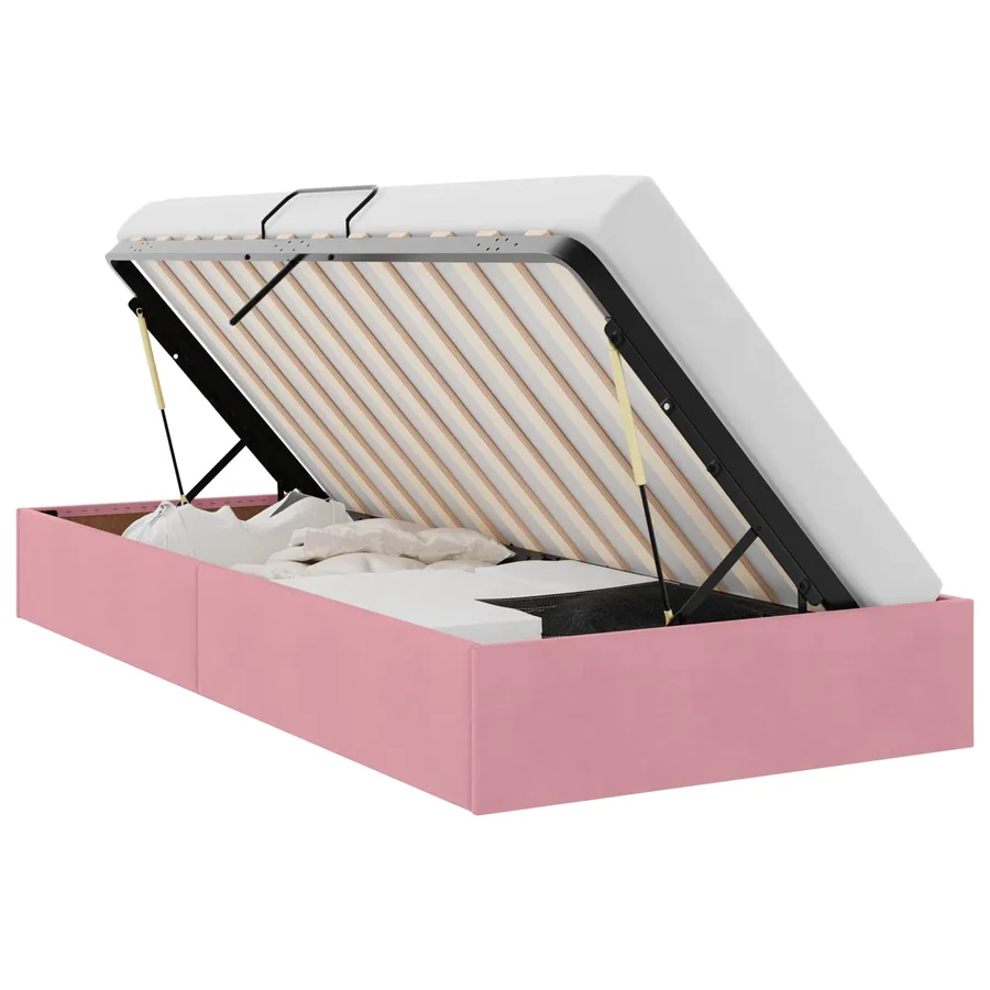 Cadre de lit ottoman avec stockage Rose 90 x 190 cm Velours - 2