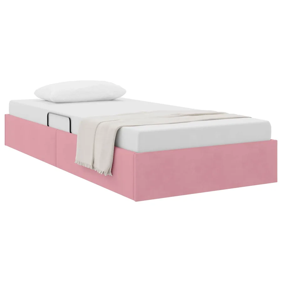 Cadre de lit ottoman avec stockage Rose 90 x 190 cm Velours - 3