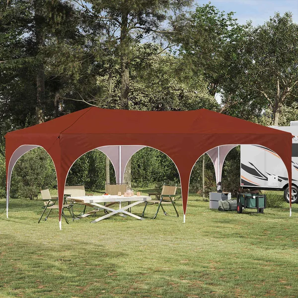Tente de fête pop-up 575 x 288 x 245 cm Terre cuite