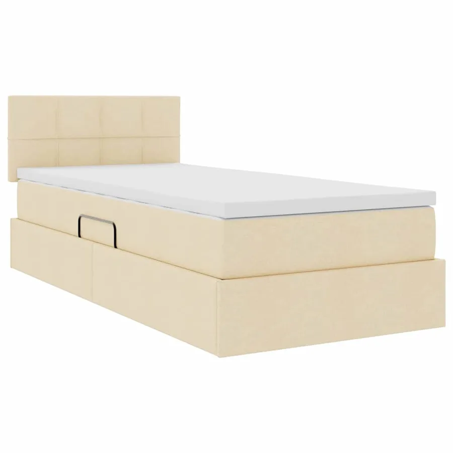 Lit avec rangement et matelas avec stockage Crème 100 x 200 cm - 5