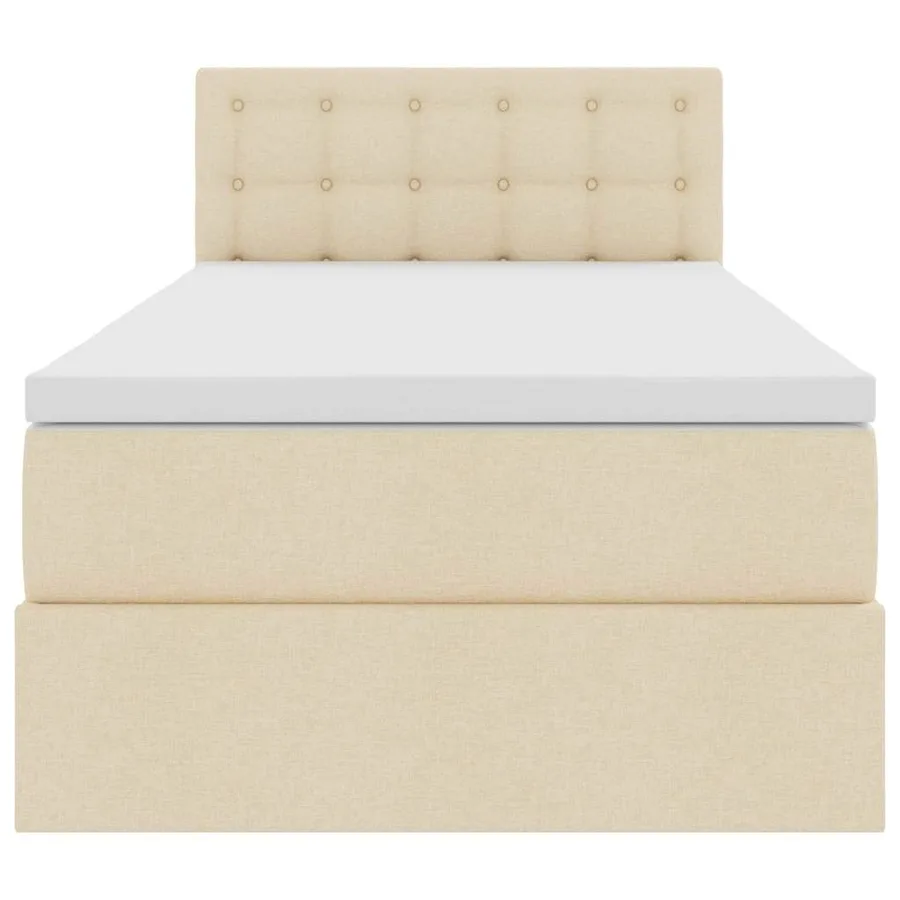 Lit avec rangement et matelas avec stockage Crème 100 x 200 cm - 7