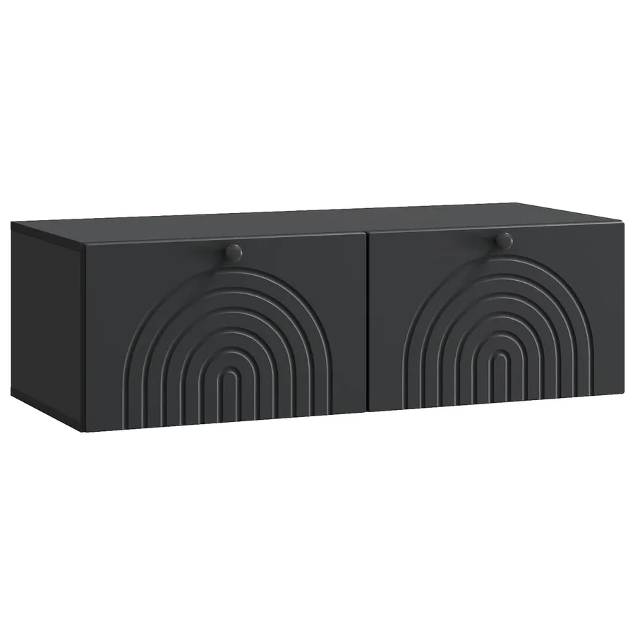 Meuble TV mural Noir 99 x 41 x 30 cm Bois d'ingénierie - 2