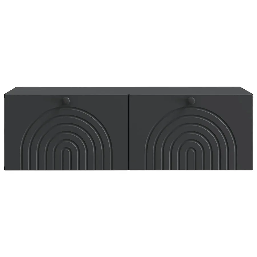 Meuble TV mural Noir 99 x 41 x 30 cm Bois d'ingénierie - 6
