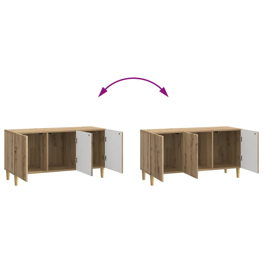 Meuble TV 99 x 34,5 x 50 cm Chêne artisanal Bois d'ingénierie - 11