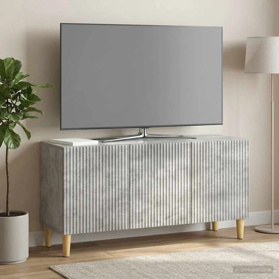 Meuble TV Gris béton 99 x 34,5 x 50 cm Bois d'ingénierie