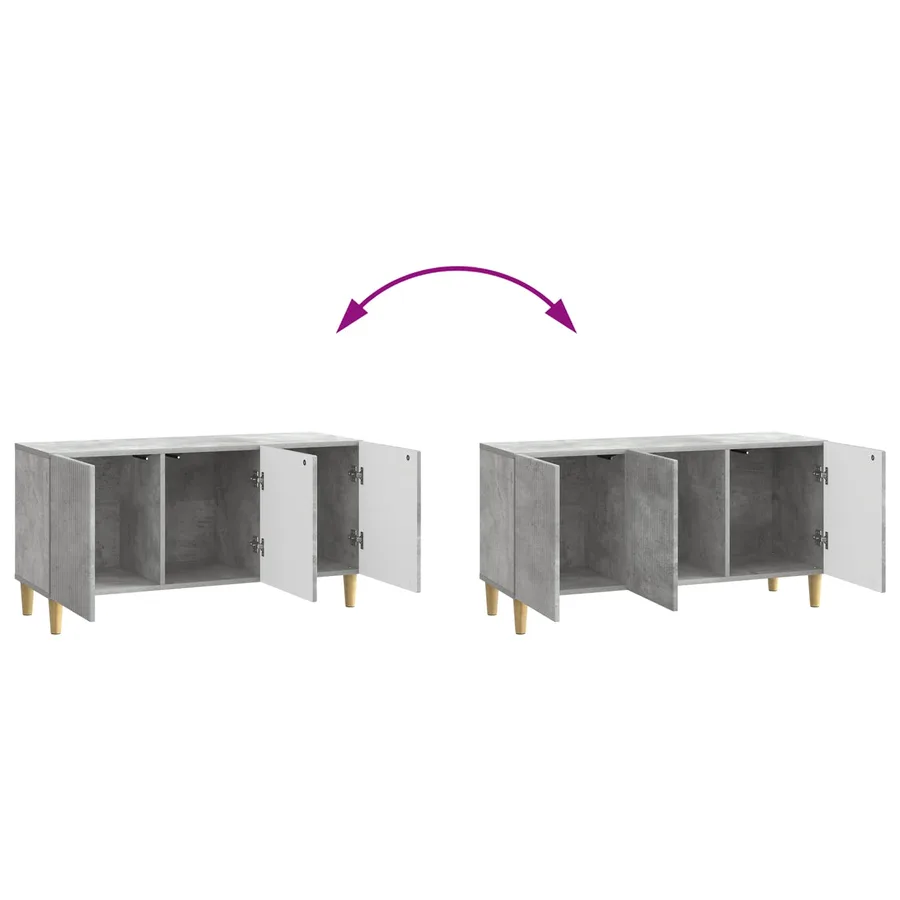 Meuble TV Gris béton 99 x 34,5 x 50 cm Bois d'ingénierie - 11
