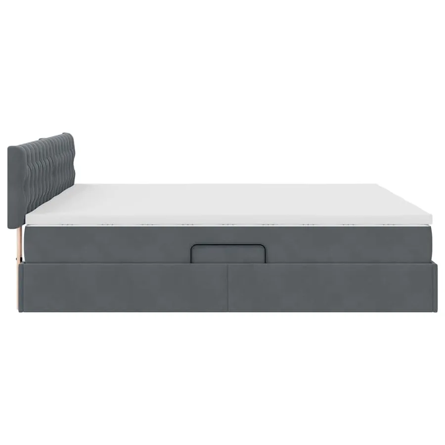 Lit de rangement LED avec matelas Gris foncé 180 x 200 cm - 12