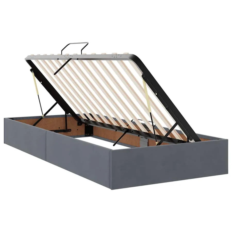 Lit de rangement LED avec matelas Gris foncé 100 x 200 cm - 7