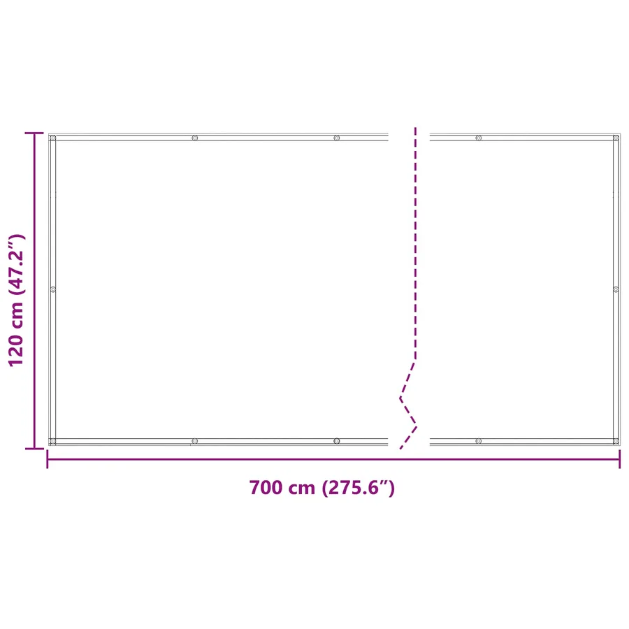 Écran de balcon Bordeaux 120 x 700 cm Oxford alu enduit de PU - 7