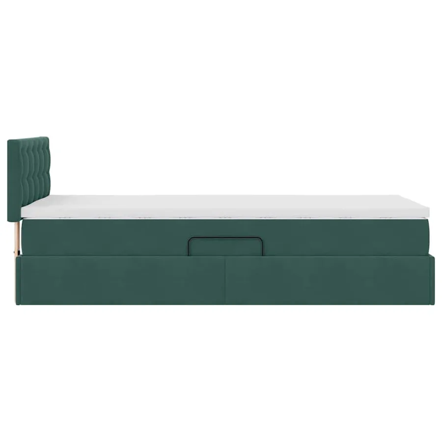 Lit de rangement LED avec matelas Vert foncé 100 x 200 cm - 11