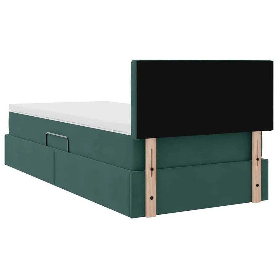 Lit de rangement LED avec matelas Vert foncé 100 x 200 cm - 12