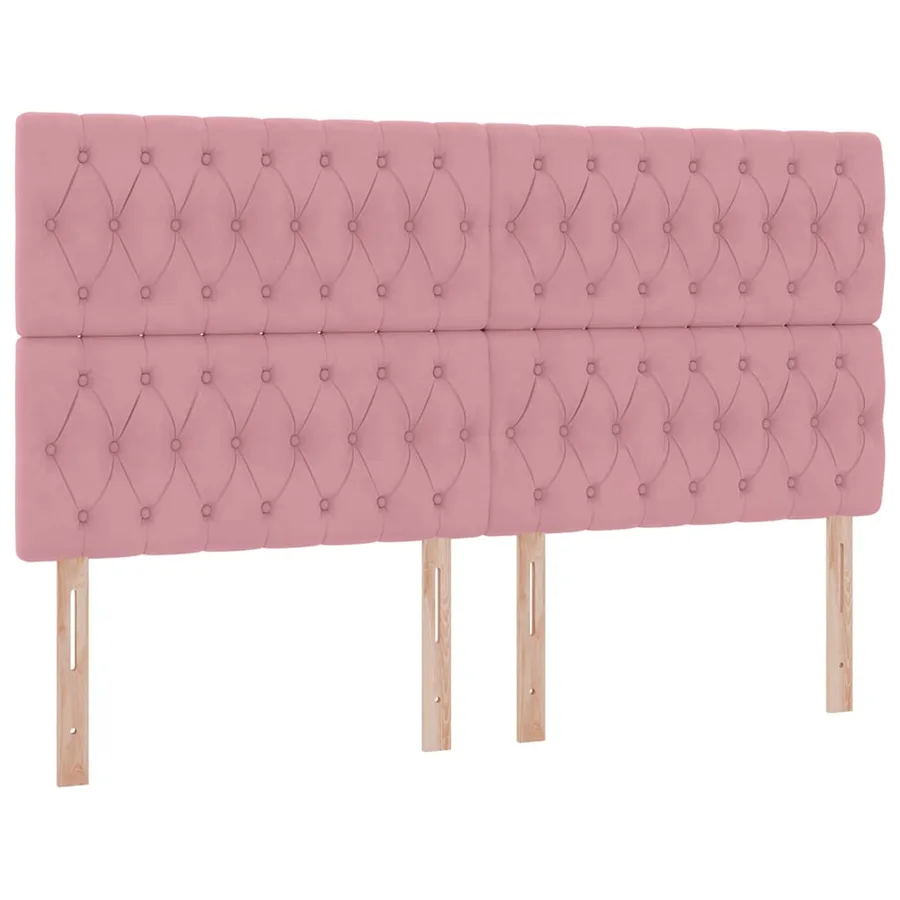 Lit de rangement LED avec matelas Rose 200 x 200 cm Velours - 10