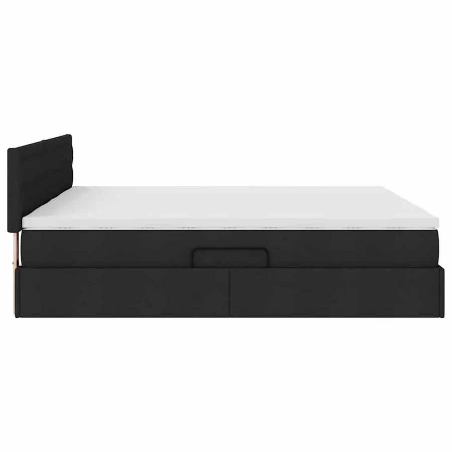 Lit de rangement LED avec matelas Noir 180 x 200 cm Tissu - 12
