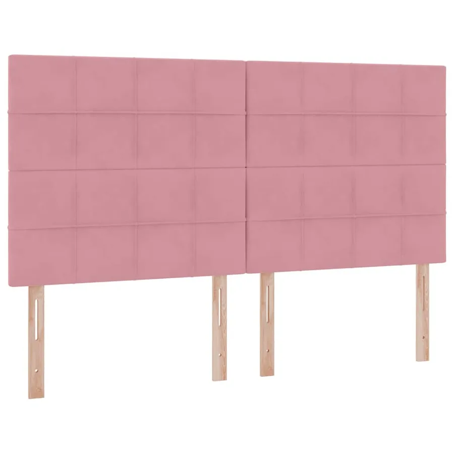 Lit de Rangement avec tête de lit Rose 200 x 200 cm Velours - 9