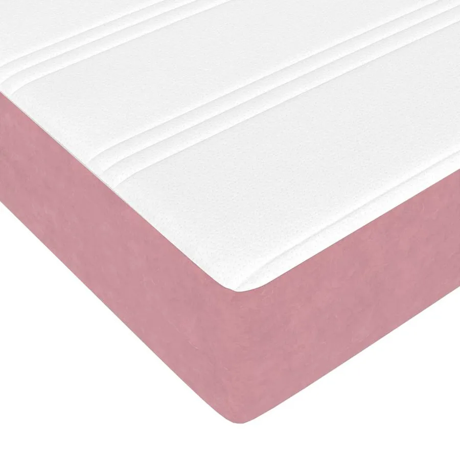 Lit avec rangement et matelas Rose 100 x 200 cm Velours - 13