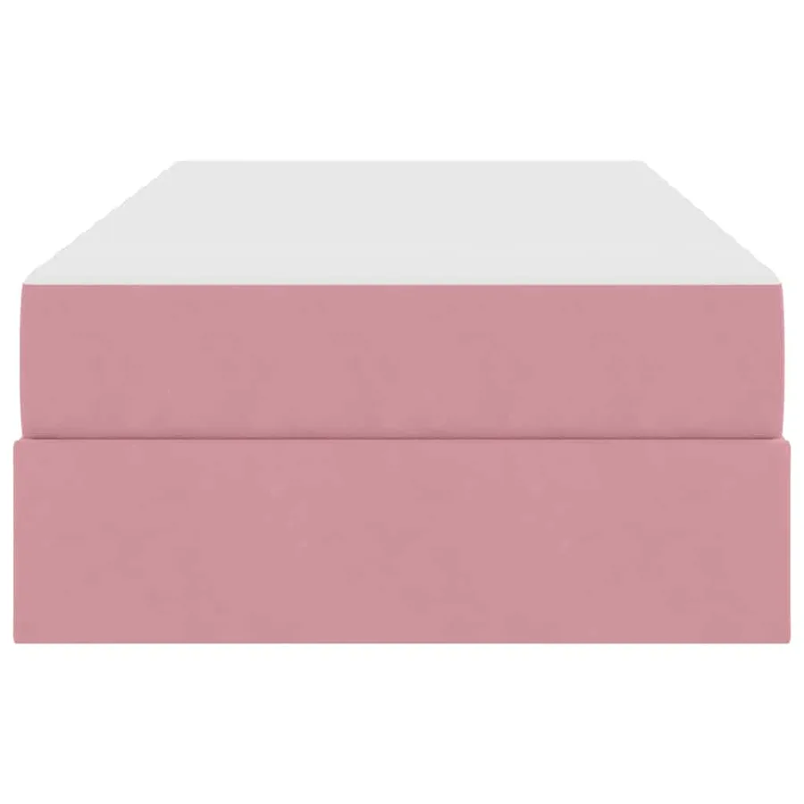 Lit avec rangement et matelas Rose 100 x 200 cm Velours - 7