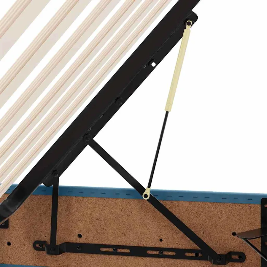 Lit avec rangement et matelas Bleu foncé 100 x 200 cm Velours - 13