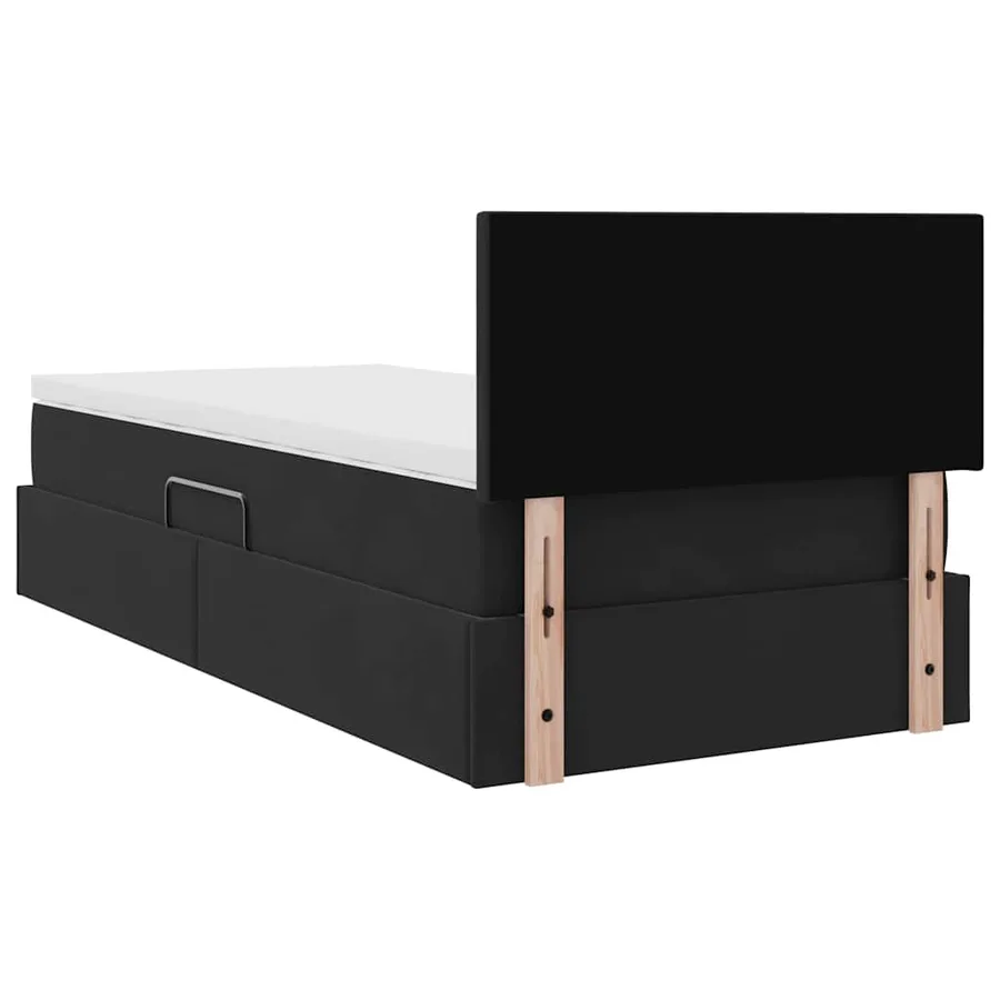 Lit de Rangement avec matelas Noir 100 x 200 cm Velours - 11