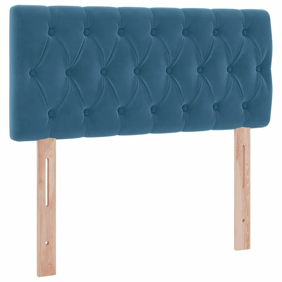 Lit de Rangement avec matelas Bleu foncé 90 x 190 cm Velours - 9