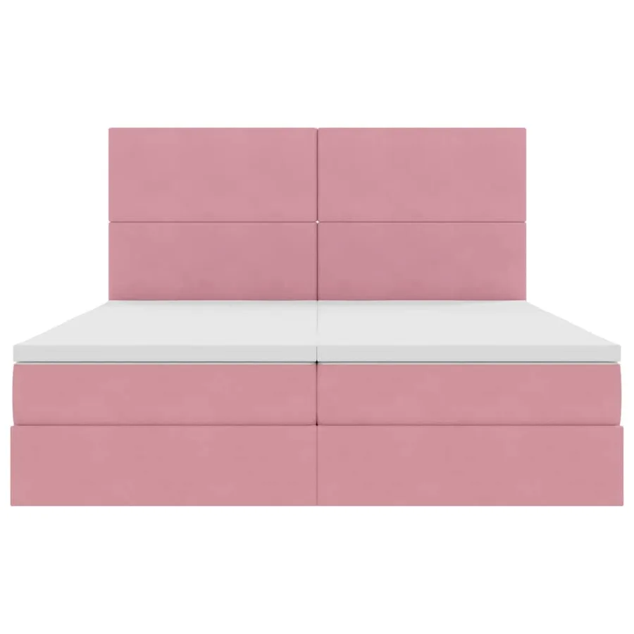 Lit de rangement LED avec matelas Rose 180 x 200 cm Velours - 11