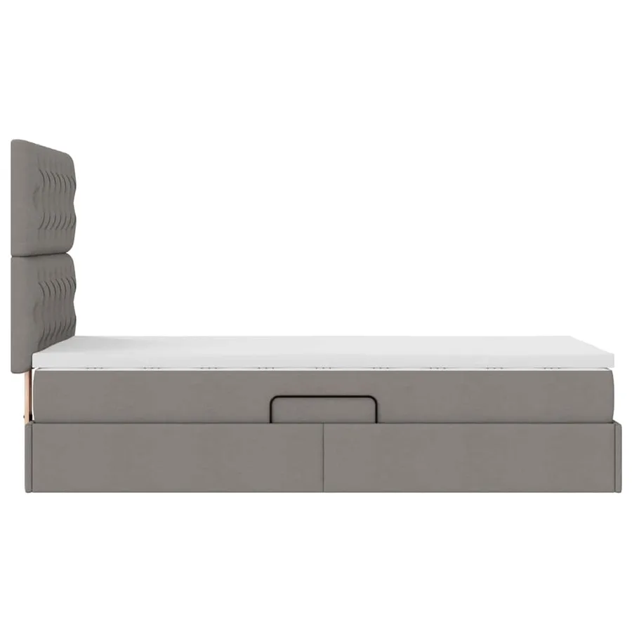 Lit de rangement LED avec matelas Taupe 100 x 200 cm Tissu - 11