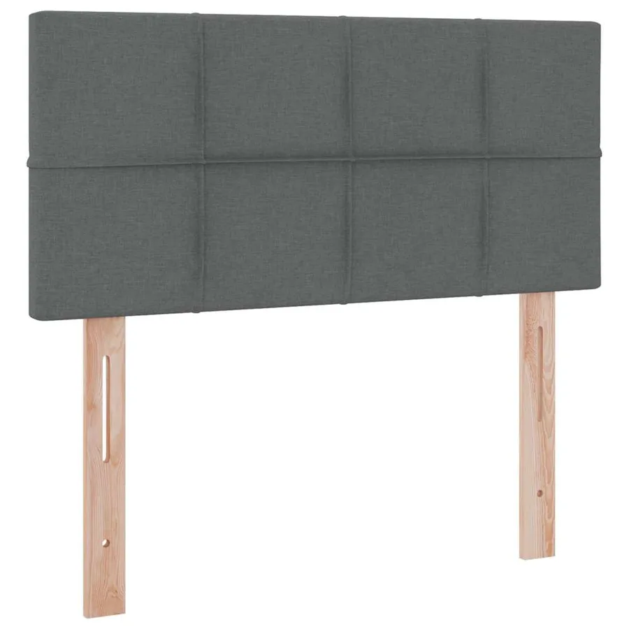 Lit de rangement LED avec matelas Gris foncé 90 x 190 cm Tissu - 8