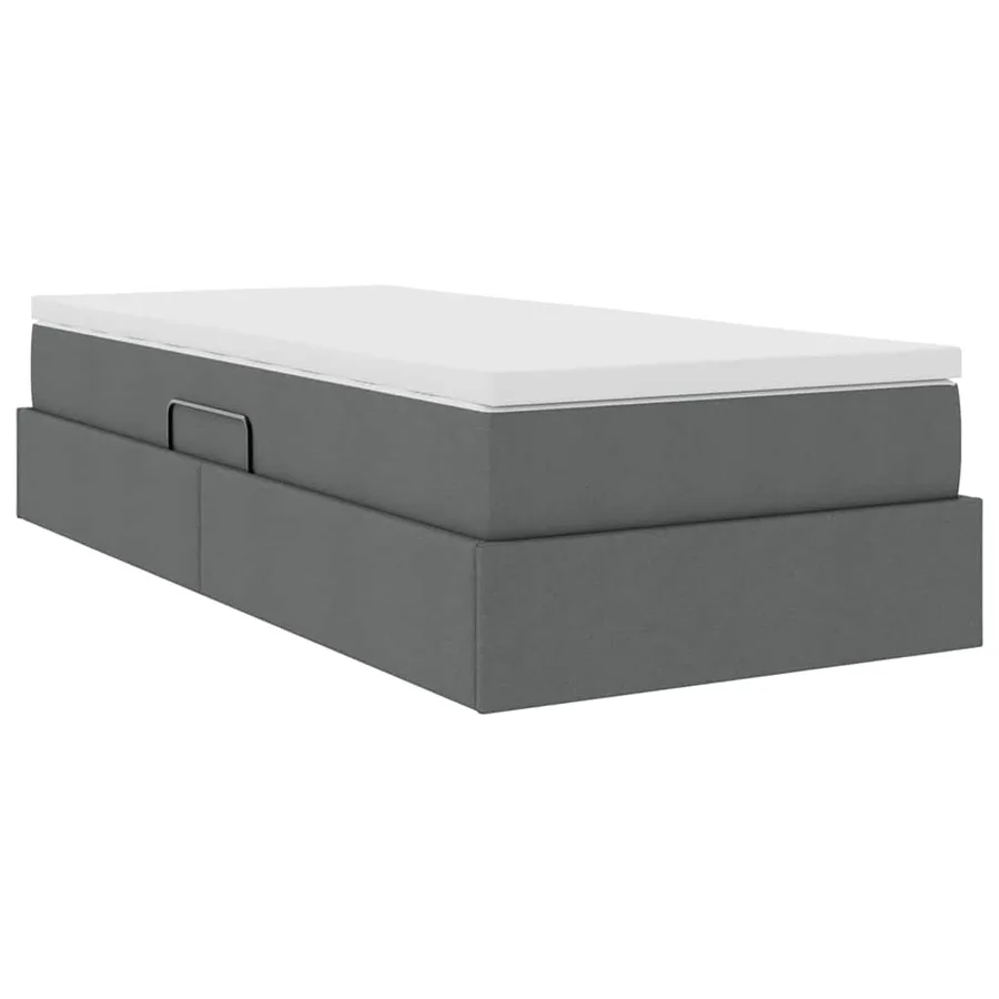 Lit avec rangement et matelas Gris foncé 90 x 190 cm Polyester - 10