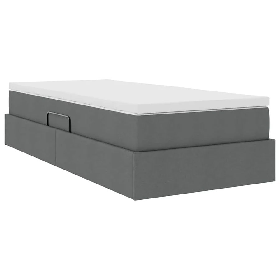 Lit avec rangement et matelas Gris foncé 90 x 190 cm Polyester - 5