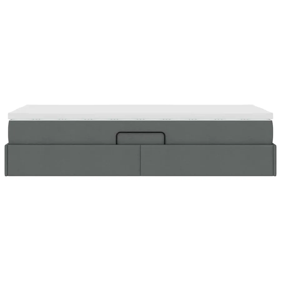 Lit avec rangement et matelas Gris foncé 90 x 190 cm Polyester - 9