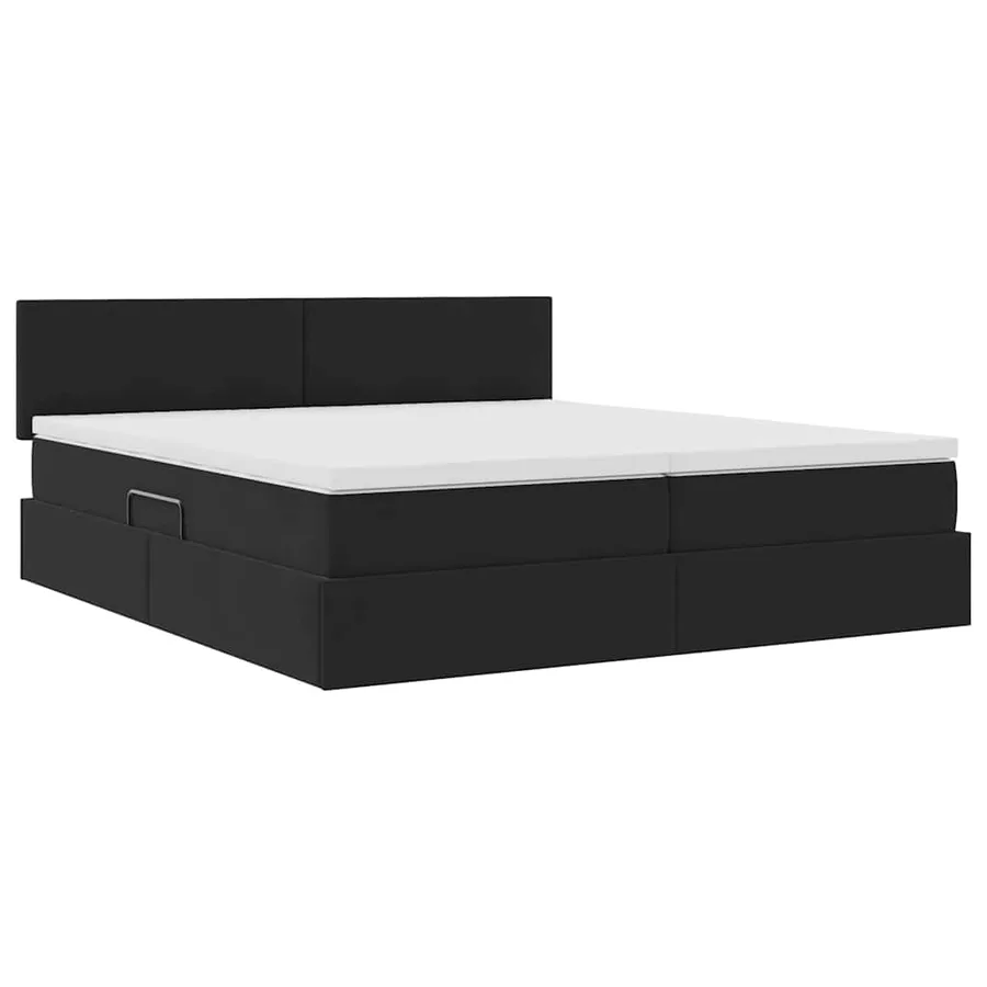 Lit de Rangement avec matelas avec stockage Noir 100 x 200 cm - 5