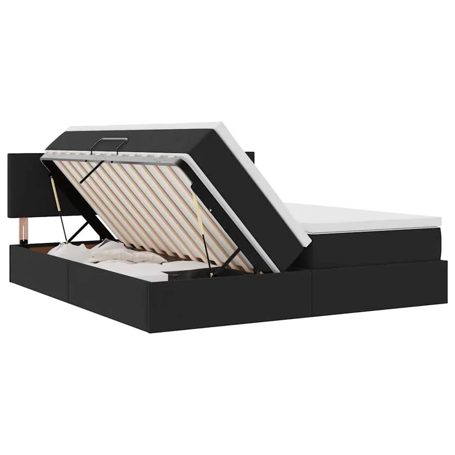 Lit de Rangement avec matelas avec stockage Noir 100 x 200 cm - 7