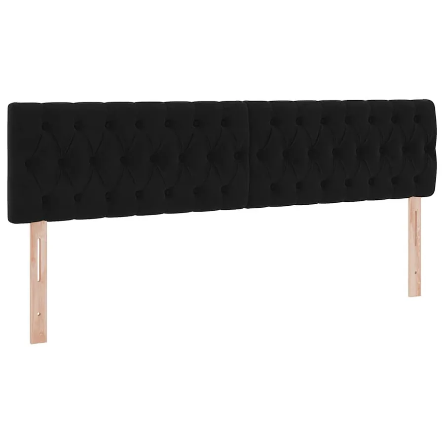 Lit de rangement LED avec matelas Noir 200 x 200 cm Velours - 10