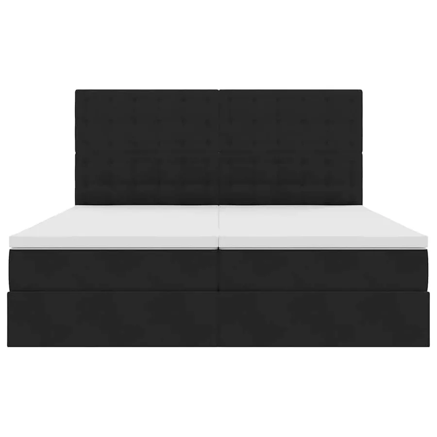 Lit de Rangement avec tête de lit Noir 200 x 200 cm Velours - 10