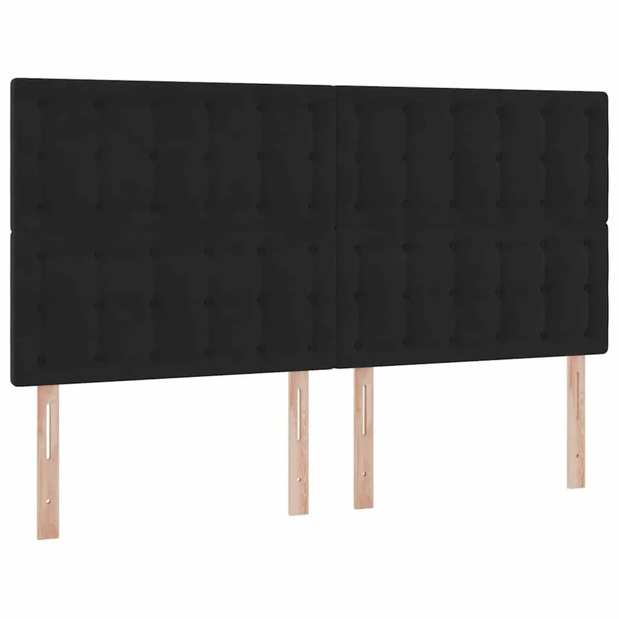 Lit de Rangement avec tête de lit Noir 200 x 200 cm Velours - 9