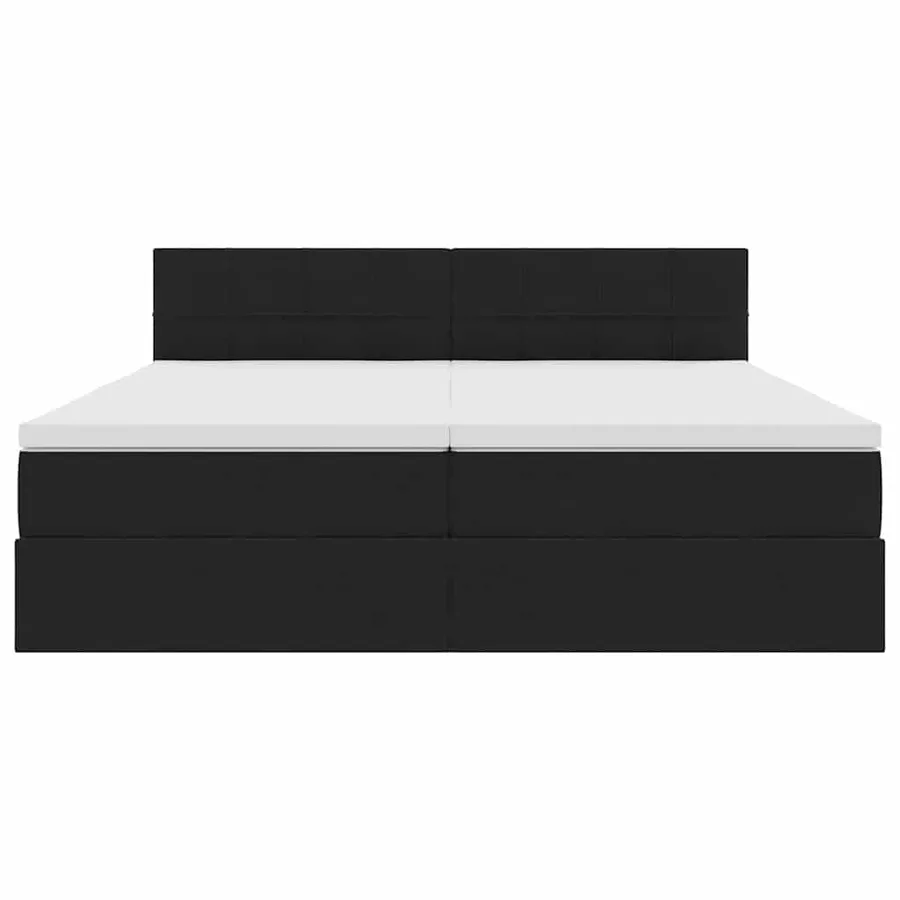 Lit de rangement LED avec matelas Noir 200 x 200 cm Velours - 11