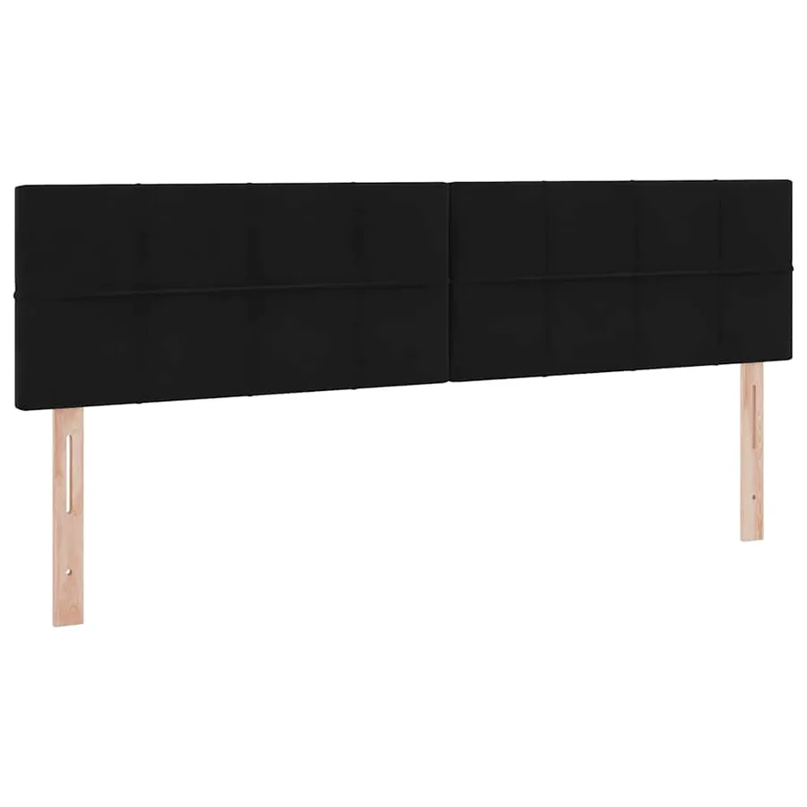 Lit de rangement LED avec matelas Noir 200 x 200 cm Velours - 8