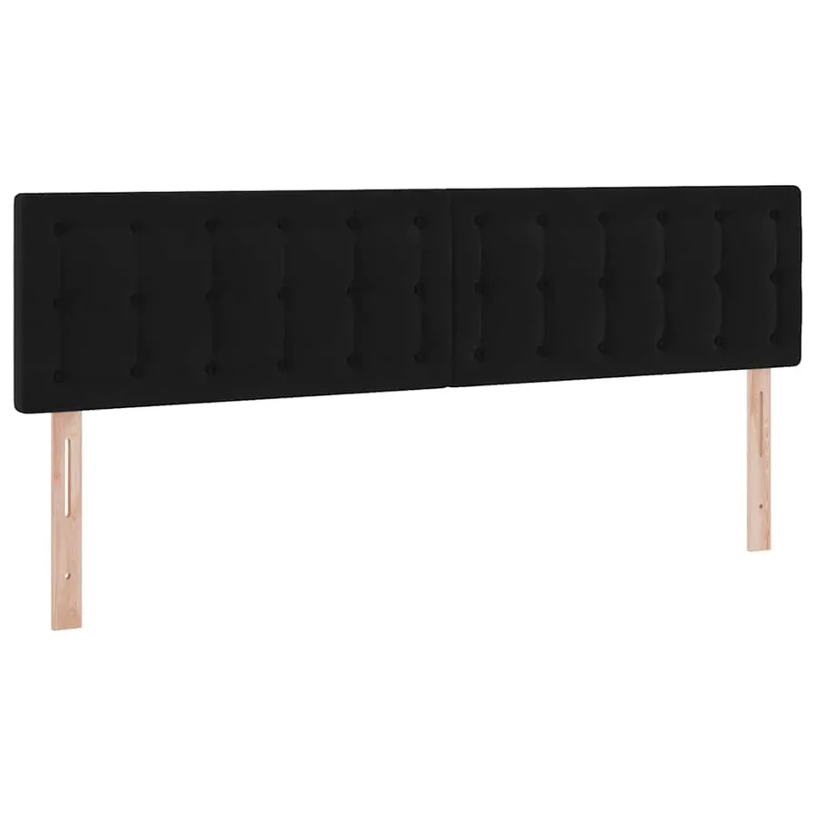 Lit de rangement LED avec matelas Noir 200 x 200 cm Velours - 8