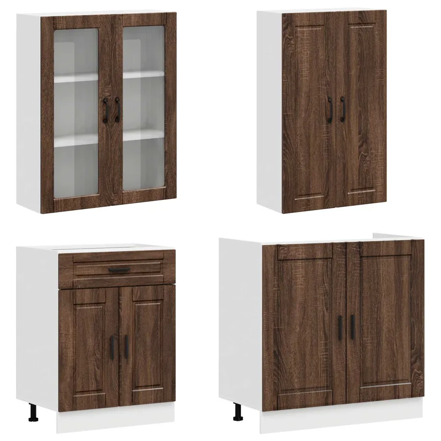 Unité de cuisine PORTO 8 pcs Chêne brun Bois d'ingénierie - 3
