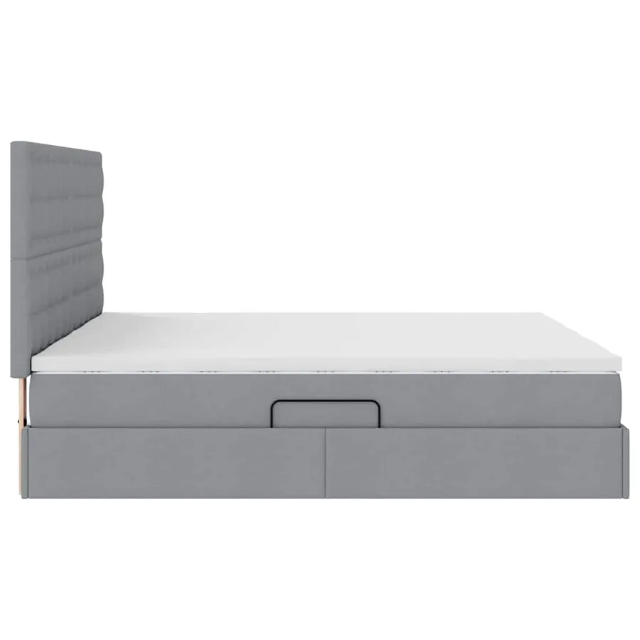 Lit de rangement LED avec matelas Gris clair 180 x 200 cm Tissu - 12