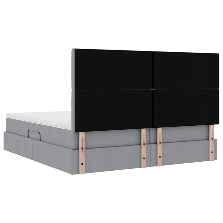 Lit de rangement LED avec matelas Gris clair 180 x 200 cm Tissu - 13